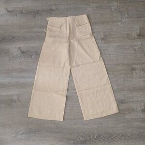 Max Studio Linen-Blend Wide-Leg Trousers - Cream